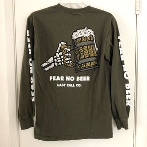 Fear No Beer Green Long Sleeve graphic T-shirt